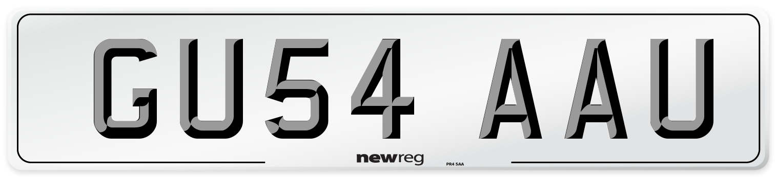 GU54 AAU Number Plate from New Reg